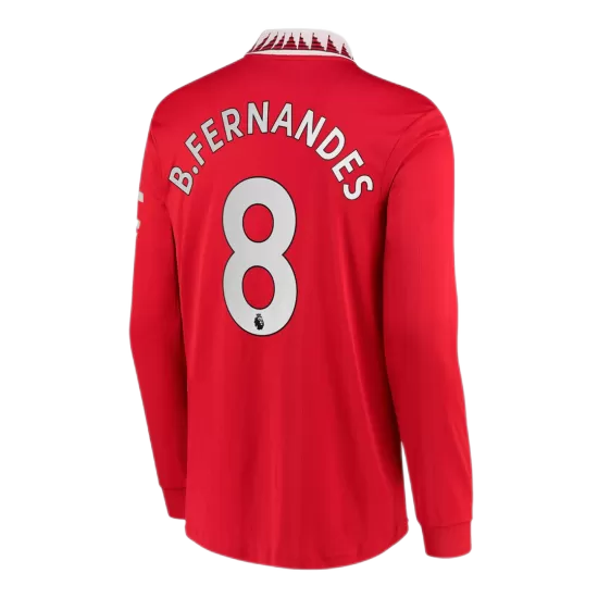 B.FERNANDES #8 Manchester United Home Long Sleeve Soccer Jersey 2022/23