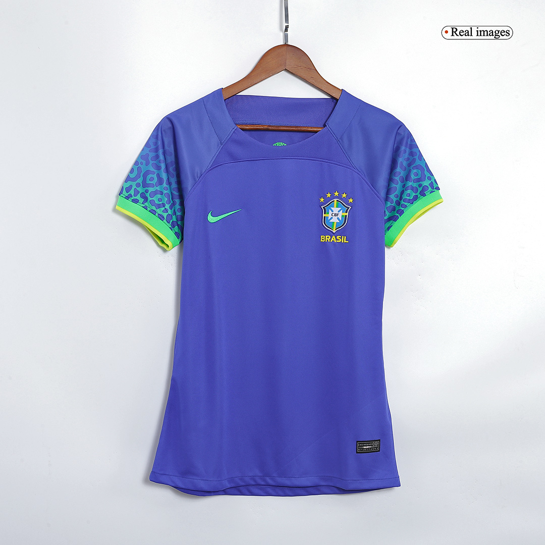 Women's NEYMAR JR #10 Brazil Away Soccer Jersey 2022