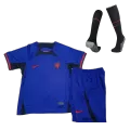 Kid's Netherlands Away Soccer Jersey Kit(Jersey+Shorts+Socks) 2022 - soccerdealshop