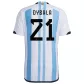 Authentic DYBALA #21 Argentina Home Soccer Jersey 2022 - soccerdealshop