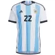 Authentic L. MARTINEZ #22 Argentina Home Soccer Jersey 2022 - Soccerdeal