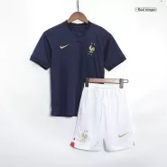 Kid's France Soccer Jersey Kit(Jersey+Shorts) 2022 - soccerdealshop