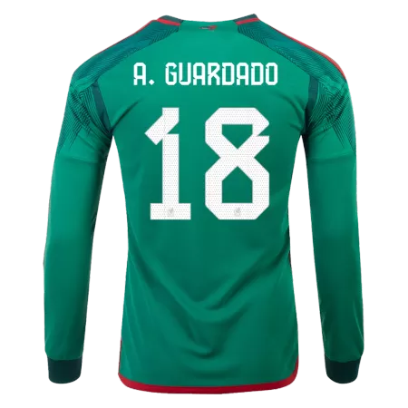 A.GUARDADO #18 Mexico Home Long Sleeve Soccer Jersey 2022 - soccerdeal