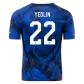 YEDLIN #22 USA Away Soccer Jersey 2022 - soccerdeal