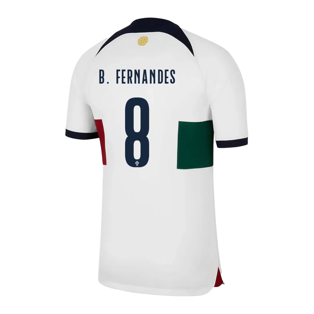 B.FERNANDES #8 Portugal Away Soccer Jersey 2022