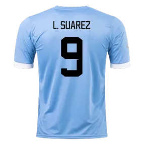 L. SUAREZ #9 Uruguay Home Soccer Jersey 2022 - soccerdeal