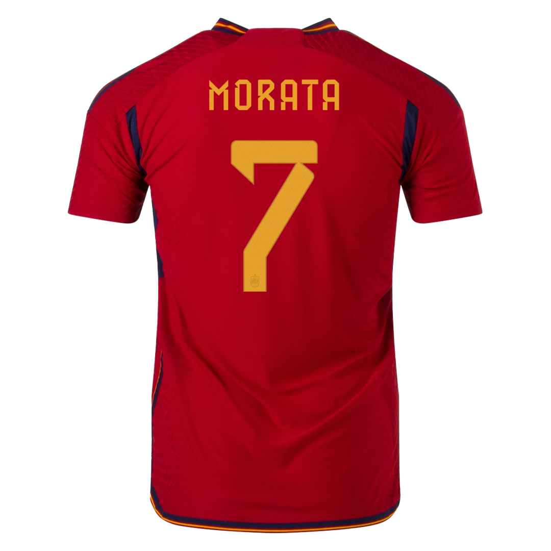 Authentic MORATA #7 Spain Home Soccer Jersey 2022 - soccerdeal