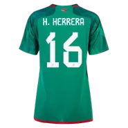 Women's H.HERRERA #16 Mexico Home Soccer Jersey 2022 - soccerdeal