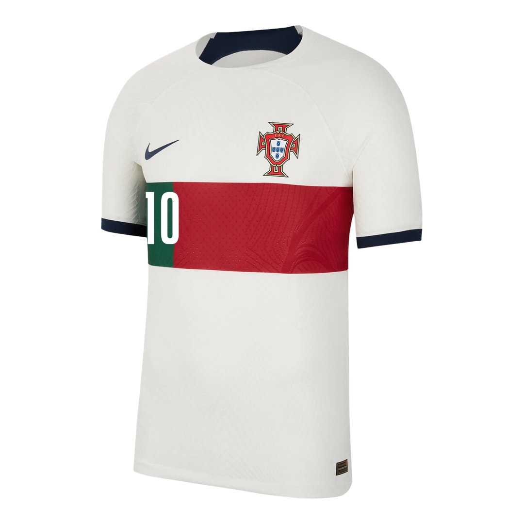 Authentic BERNARDO #10 Portugal Away Soccer Jersey 2022 - soccerdeal