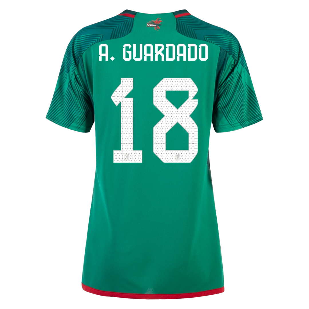 Women's A.GUARDADO #18 Mexico Home Soccer Jersey 2022 - soccerdeal