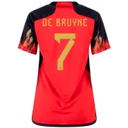 Women's DE BRUYNE #7 Belgium Home Soccer Jersey 2022 - soccerdealshop
