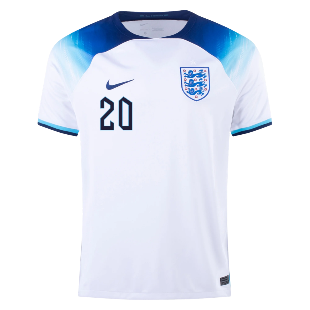 FODEN #20 England Home Soccer Jersey 2022 - soccerdeal