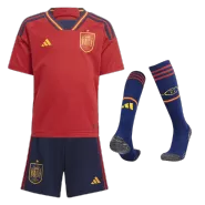 Kid's Spain Home Soccer Jersey Kit(Jersey+Shorts+Socks) 2022 - soccerdealshop
