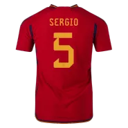 Authentic SERGIO #5 Spain Home Soccer Jersey 2022 - soccerdealshop