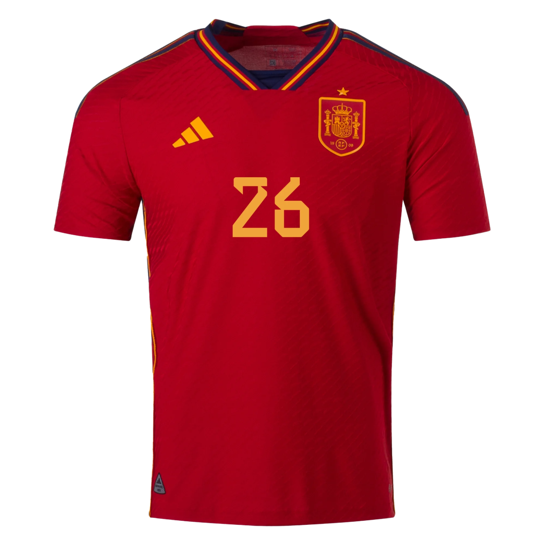 Authentic PEDRI #26 Spain Home Soccer Jersey 2022 - soccerdeal