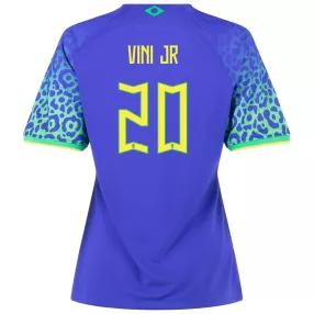 Women's VINI JR #20 Brazil Away Soccer Jersey 2022 - soccerdeal