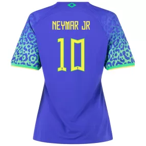 Women's NEYMAR JR #10 Brazil Away Soccer Jersey 2022 - soccerdealshop