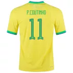 Authentic P.Coutinho #11 Brazil Home Soccer Jersey 2022 - soccerdealshop