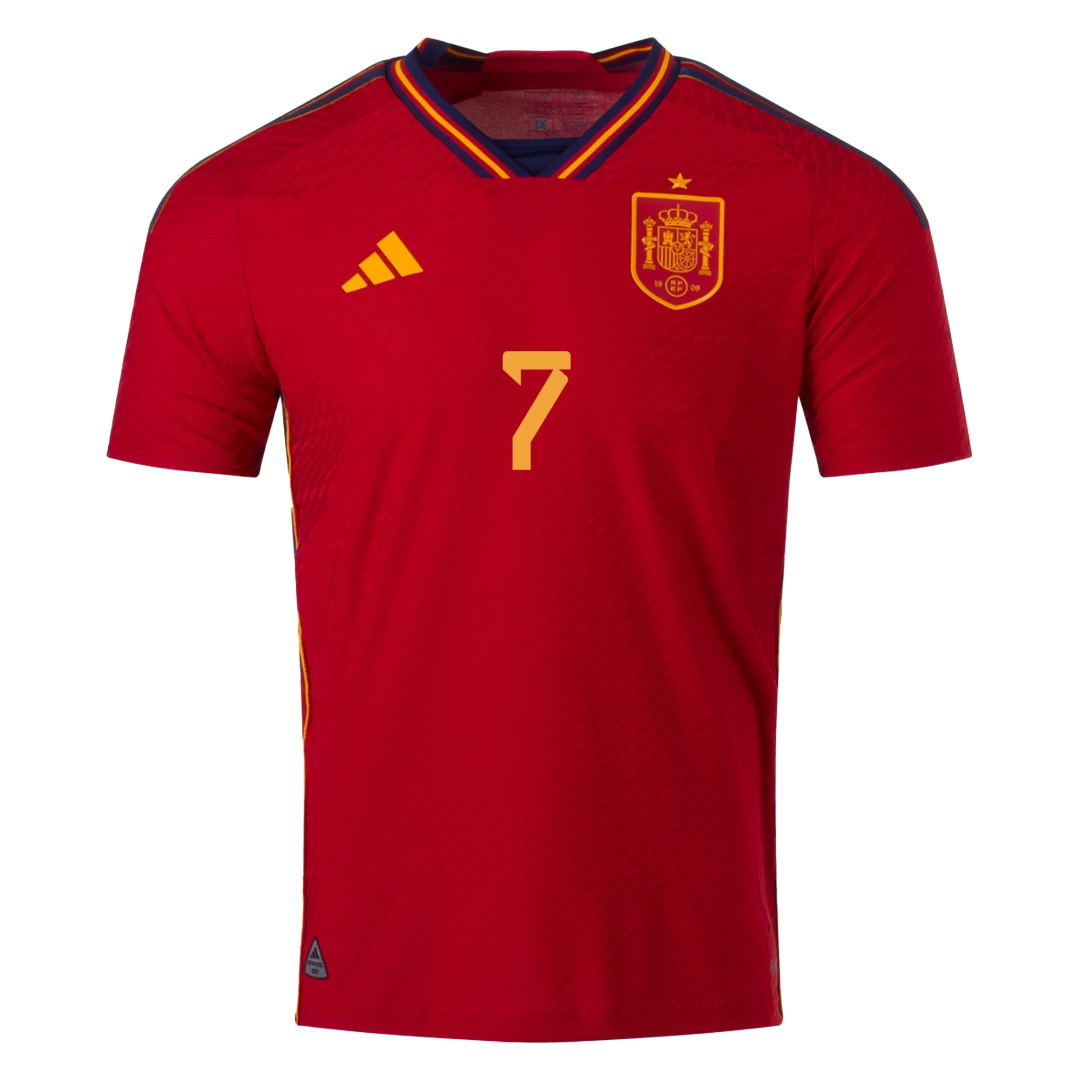 Authentic MORATA #7 Spain Home Soccer Jersey 2022 - soccerdeal