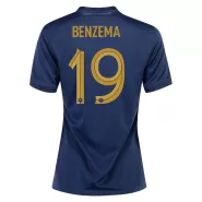 Women's BENZEMA #19 France Home Soccer Jersey 2022 - soccerdealshop