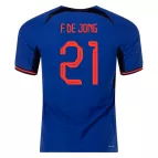 Authentic F.DE JONG #21 Netherlands Away Soccer Jersey 2022 - soccerdealshop