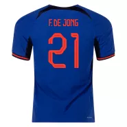 Authentic F.DE JONG #21 Netherlands Away Soccer Jersey 2022 - soccerdealshop