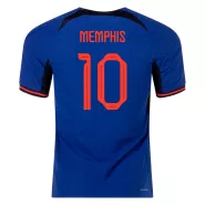 Authentic MEMPHIS #10 Netherlands Away Soccer Jersey 2022 - soccerdealshop