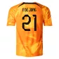 Authentic F.DE JONG #21 Netherlands Home Soccer Jersey 2022 - soccerdealshop