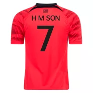 H M SON #7 South Korea Home Soccer Jersey 2022 - soccerdealshop