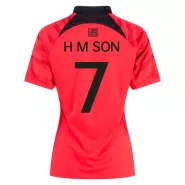 Women's H M SON #7 South Korea Home Soccer Jersey 2022 - soccerdealshop