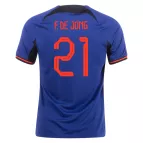 F.DE JONG #21 Netherlands Away Soccer Jersey 2022 - soccerdealshop