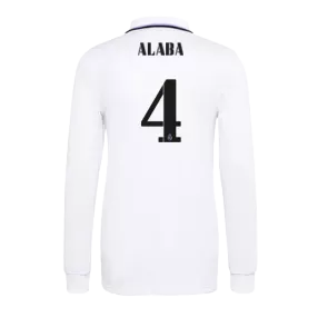 ALABA #4 Real Madrid Home Long Sleeve Soccer Jersey 2022/23 - soccerdeal