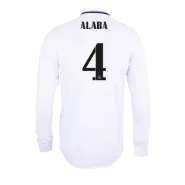 Authentic ALABA #4 Real Madrid Home Long Sleeve Soccer Jersey 2022/23 - soccerdealshop