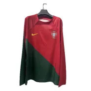 Portugal Home Long Sleeve Soccer Jersey 2022 - soccerdealshop