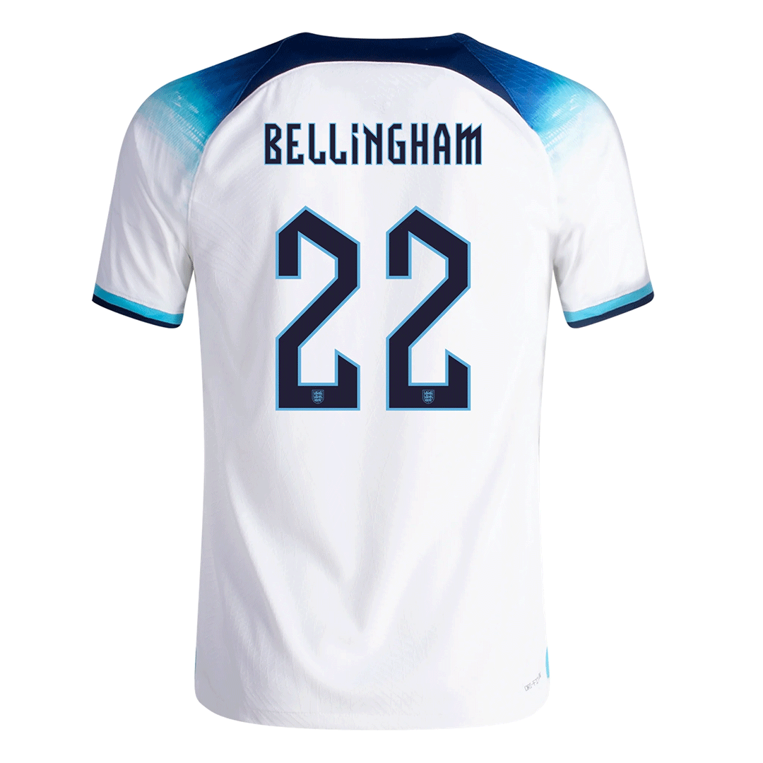 Authentic Bellingham #22 England Home Soccer Jersey 2022