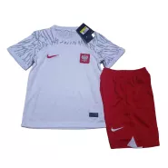 Kid's Poland Home Soccer Jersey Kit(Jersey+Shorts) 2022 - soccerdealshop