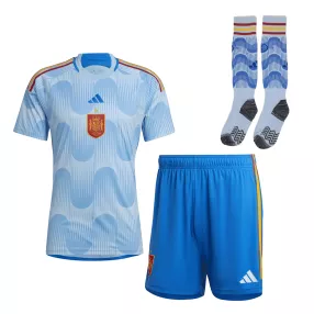 Spain Away Soccer Jersey Kit(Jersey+Shorts+Socks) 2022 - soccerdeal