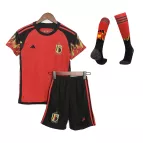 Kid's Belgium Home Soccer Jersey Kit(Jersey+Shorts+Socks) 2022 - soccerdealshop