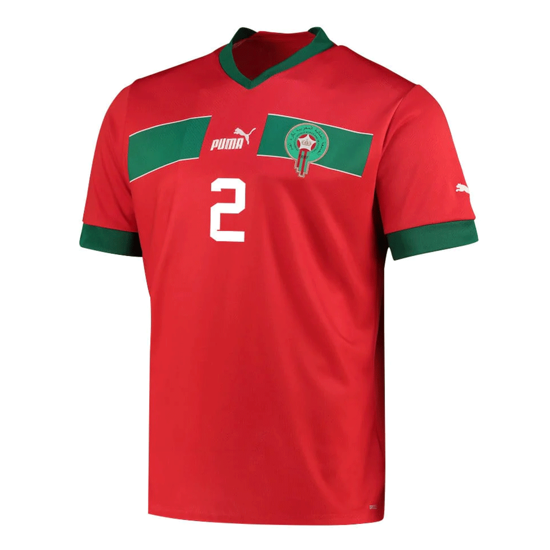 HAKIMI #2 Morocco Home Soccer Jersey 2022 - soccerdeal