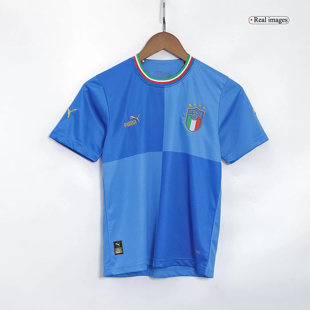 Kid's Italy Home Soccer Jersey Kit(Jersey+Shorts) 2022 - soccerdealshop