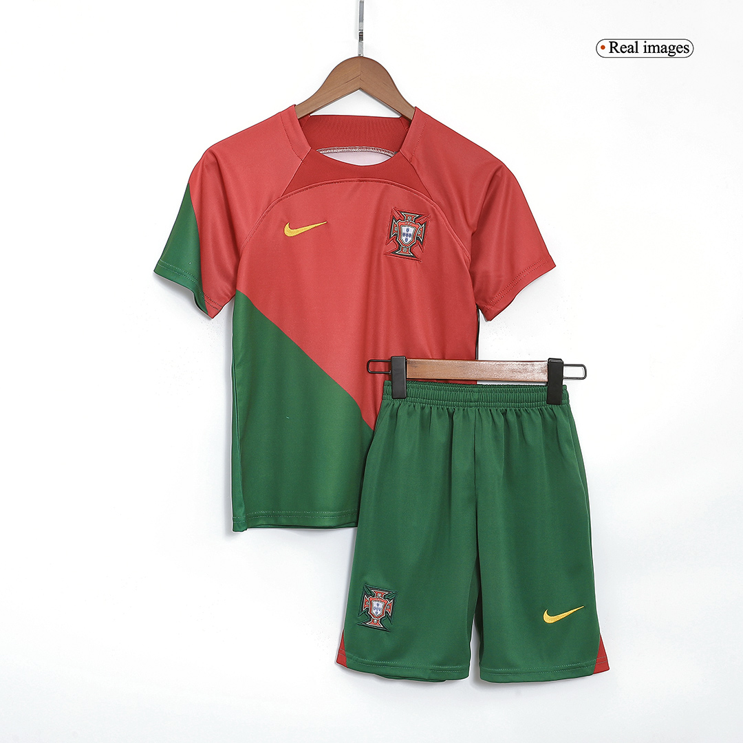 Kid's Portugal Home Soccer Jersey Kit(Jersey+Shorts) 2022/23 - soccerdeal