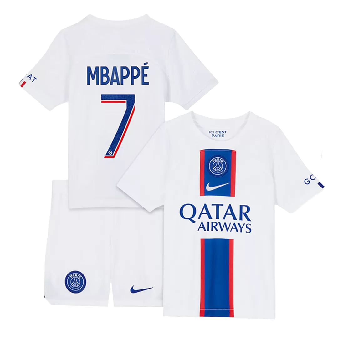 Kid's MBAPPÉ #7 PSG Third Away Soccer Jersey Kit(Jersey+Shorts