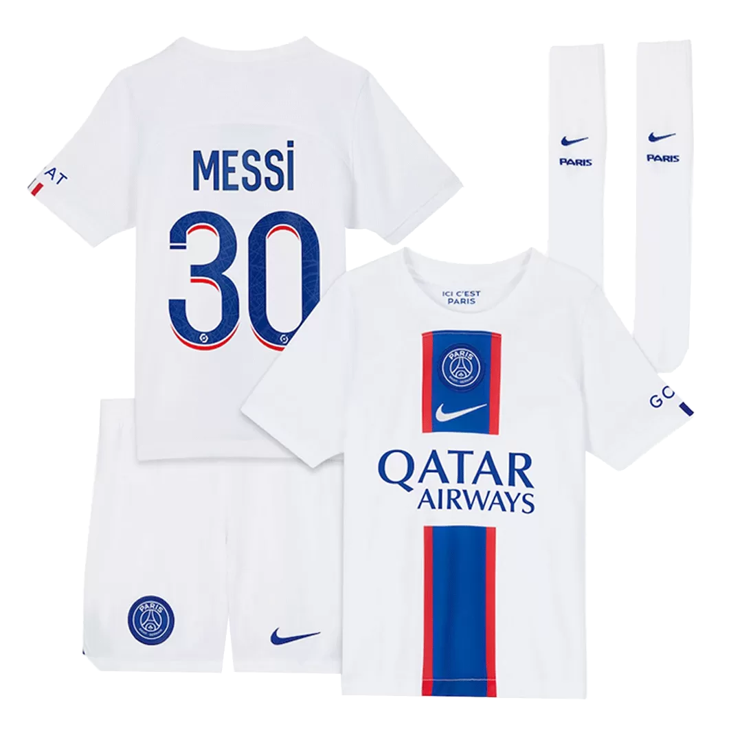 Kid's MESSI #30 PSG Third Away Soccer Jersey Kit(Jersey+Shorts+Socks ...