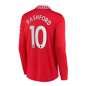 RASHFORD #10 Manchester United Home Long Sleeve Soccer Jersey 2022/23 - soccerdealshop