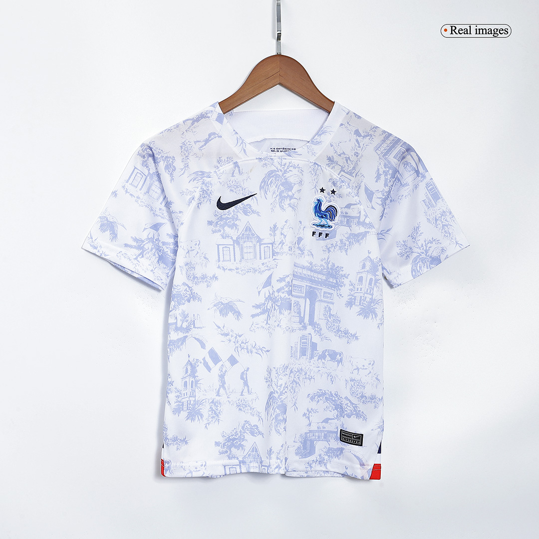 Kid's France Away Soccer Jersey Kit(Jersey+Shorts+Socks) 2022 - soccerdeal