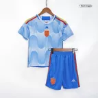 Kid's Spain Away Soccer Jersey Kit(Jersey+Shorts) 2022/23 - soccerdealshop