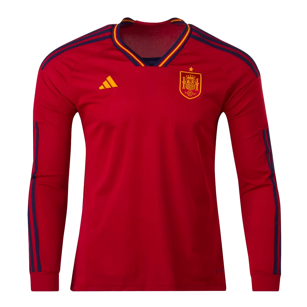 Spain Home Long Sleeve Soccer Jersey 2022