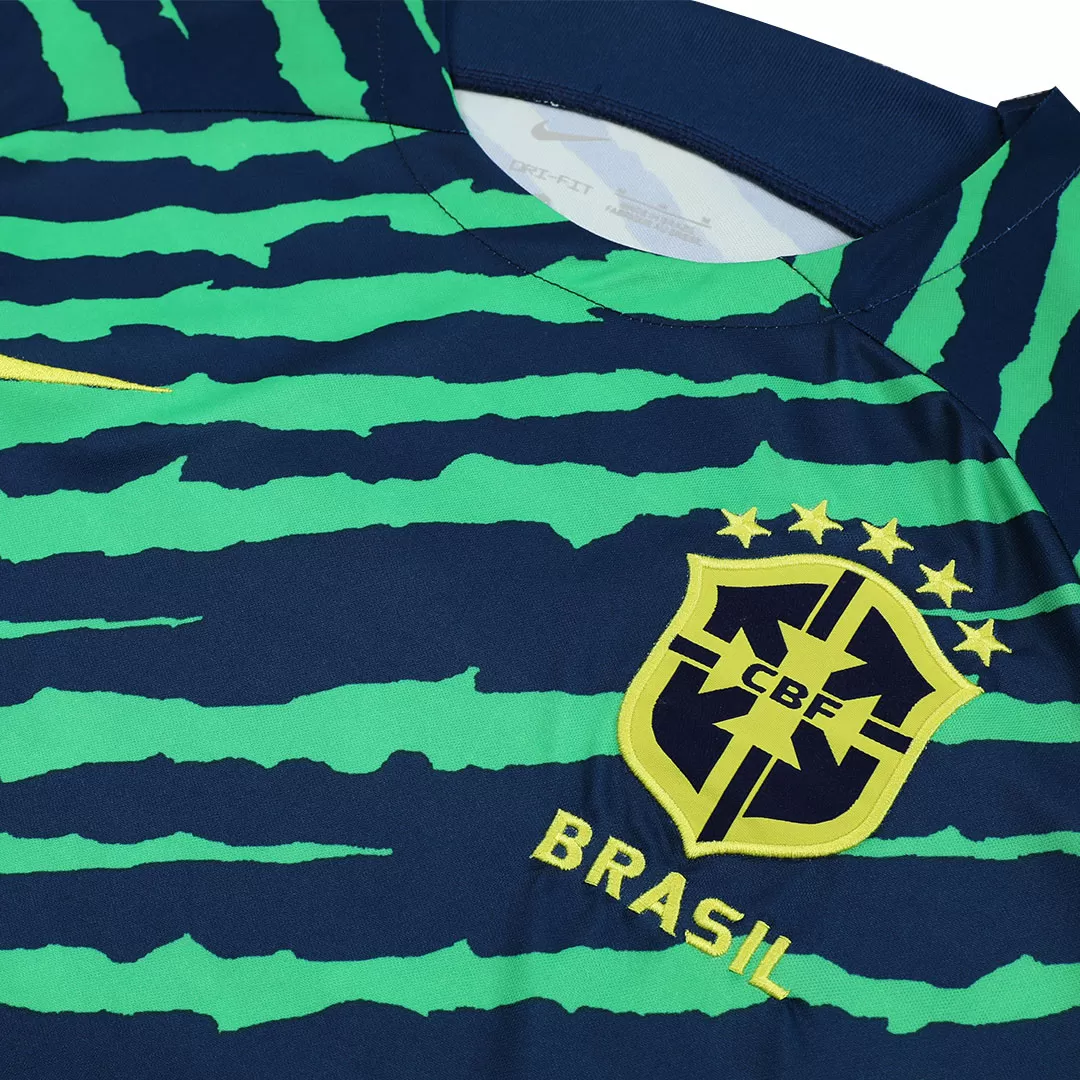 Brazil Pre-Match Soccer Jersey Kit(Jersey+Shorts) 2022