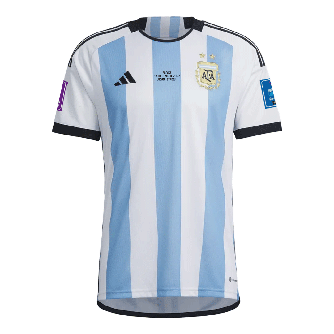 SignMESSI #10 Argentina Jersey 2022 Authentic Home -THREE STARS