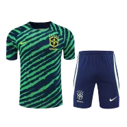 Brazil Pre-Match Soccer Jersey Kit(Jersey+Shorts) 2022 - soccerdealshop